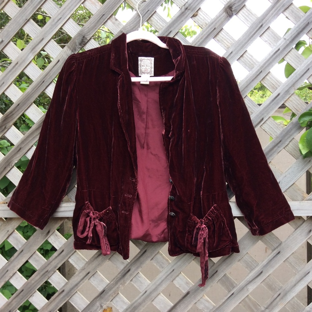 Red velvet vintage one of a kind jacket